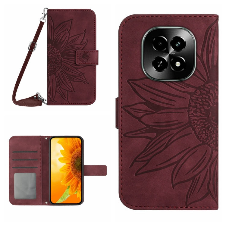 Skin Feel Sun Flower Embossed Flip Leather Phone Case with Lanyard, For Realme 14 5G Global / P3 5G Global, For Realme P3 Pro 5G Global, For Realme 14 Pro+ 5G, For Realme C75 4G, For Realme 13+ 5G Global, For Realme 13 Pro 5G / 13 Pro+ 5G              ...