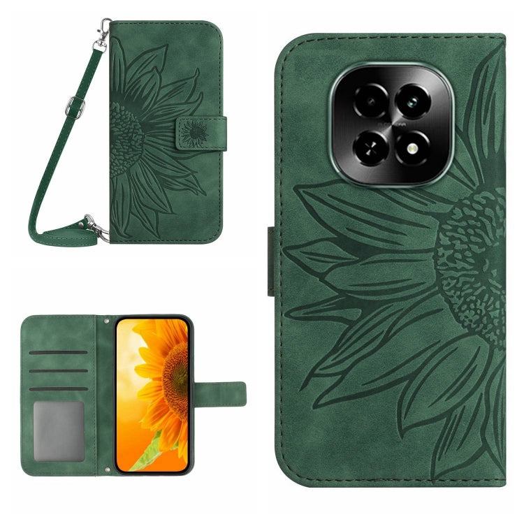 Skin Feel Sun Flower Embossed Flip Leather Phone Case with Lanyard, For Realme 14 5G Global / P3 5G Global, For Realme P3 Pro 5G Global, For Realme 14 Pro+ 5G, For Realme C75 4G, For Realme 13+ 5G Global, For Realme 13 Pro 5G / 13 Pro+ 5G              ...