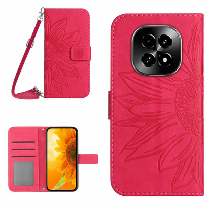 Skin Feel Sun Flower Embossed Flip Leather Phone Case with Lanyard, For Realme 14 5G Global / P3 5G Global, For Realme P3 Pro 5G Global, For Realme 14 Pro+ 5G, For Realme C75 4G, For Realme 13+ 5G Global, For Realme 13 Pro 5G / 13 Pro+ 5G              ...