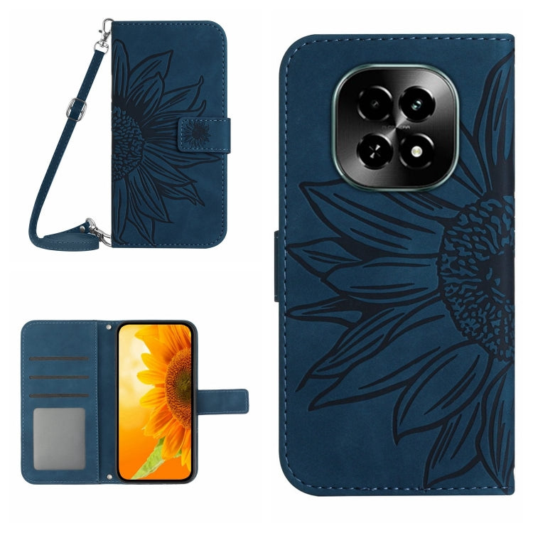 Skin Feel Sun Flower Embossed Flip Leather Phone Case with Lanyard, For Realme 14 5G Global / P3 5G Global, For Realme P3 Pro 5G Global, For Realme 14 Pro+ 5G, For Realme C75 4G, For Realme 13+ 5G Global, For Realme 13 Pro 5G / 13 Pro+ 5G              ...