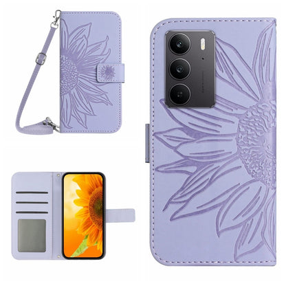 Skin Feel Sun Flower Embossed Flip Leather Phone Case with Lanyard, For Realme 14 5G Global / P3 5G Global, For Realme P3 Pro 5G Global, For Realme 14 Pro+ 5G, For Realme C75 4G, For Realme 13+ 5G Global, For Realme 13 Pro 5G / 13 Pro+ 5G              ...