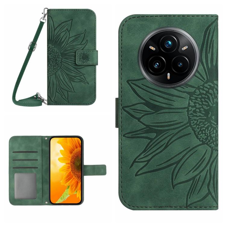 Skin Feel Sun Flower Embossed Flip Leather Phone Case with Lanyard, For Realme 14 5G Global / P3 5G Global, For Realme P3 Pro 5G Global, For Realme 14 Pro+ 5G, For Realme C75 4G, For Realme 13+ 5G Global, For Realme 13 Pro 5G / 13 Pro+ 5G              ...