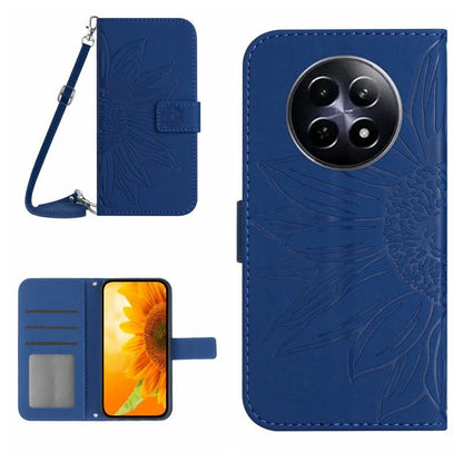Skin Feel Sun Flower Embossed Flip Leather Phone Case with Lanyard, For Realme 14 5G Global / P3 5G Global, For Realme P3 Pro 5G Global, For Realme 14 Pro+ 5G, For Realme C75 4G, For Realme 13+ 5G Global, For Realme 13 Pro 5G / 13 Pro+ 5G              ...