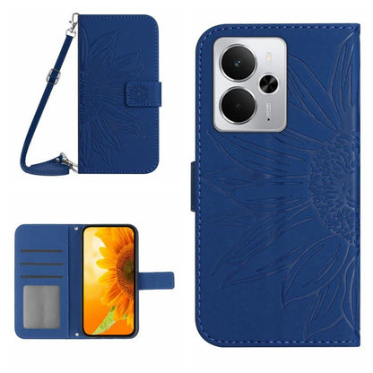 Skin Feel Sun Flower Embossed Flip Leather Phone Case with Lanyard, For Realme 14 5G Global / P3 5G Global, For Realme P3 Pro 5G Global, For Realme 14 Pro+ 5G, For Realme C75 4G, For Realme 13+ 5G Global, For Realme 13 Pro 5G / 13 Pro+ 5G              ...
