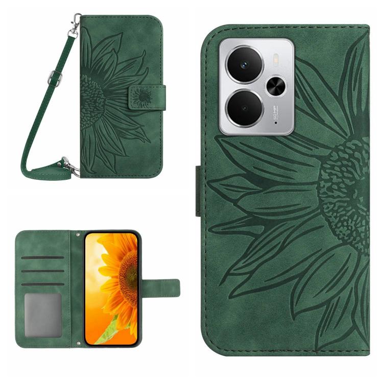 Skin Feel Sun Flower Embossed Flip Leather Phone Case with Lanyard, For Realme 14 5G Global / P3 5G Global, For Realme P3 Pro 5G Global, For Realme 14 Pro+ 5G, For Realme C75 4G, For Realme 13+ 5G Global, For Realme 13 Pro 5G / 13 Pro+ 5G              ...