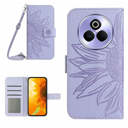 Skin Feel Sun Flower Embossed Flip Leather Phone Case with Lanyard, For Realme 14 5G Global / P3 5G Global, For Realme P3 Pro 5G Global, For Realme 14 Pro+ 5G, For Realme C75 4G, For Realme 13+ 5G Global, For Realme 13 Pro 5G / 13 Pro+ 5G              ...