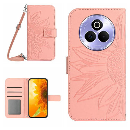 Skin Feel Sun Flower Embossed Flip Leather Phone Case with Lanyard, For Realme 14 5G Global / P3 5G Global, For Realme P3 Pro 5G Global, For Realme 14 Pro+ 5G, For Realme C75 4G, For Realme 13+ 5G Global, For Realme 13 Pro 5G / 13 Pro+ 5G              ...