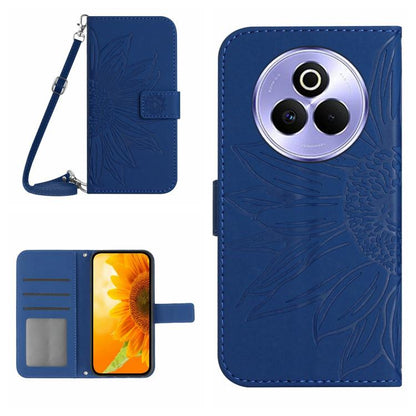 Skin Feel Sun Flower Embossed Flip Leather Phone Case with Lanyard, For Realme 14 5G Global / P3 5G Global, For Realme P3 Pro 5G Global, For Realme 14 Pro+ 5G, For Realme C75 4G, For Realme 13+ 5G Global, For Realme 13 Pro 5G / 13 Pro+ 5G              ...