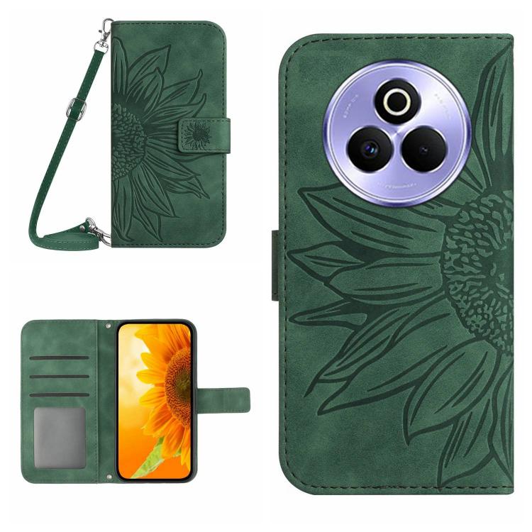 Skin Feel Sun Flower Embossed Flip Leather Phone Case with Lanyard, For Realme 14 5G Global / P3 5G Global, For Realme P3 Pro 5G Global, For Realme 14 Pro+ 5G, For Realme C75 4G, For Realme 13+ 5G Global, For Realme 13 Pro 5G / 13 Pro+ 5G              ...