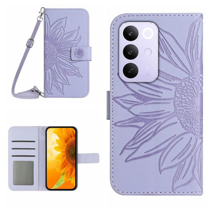 Skin Feel Sun Flower Embossed Flip Leather Phone Case with Lanyard, For Realme C100 4G, For Realme C83 5G, For Realme 16 Pro+ 5G, For Realme C85 5G, For Realme C85 Pro 4G, For Realme 15T 5G, For Realme 15 5G Global / 15 Pro 5G Global, For Realme C71 4G...