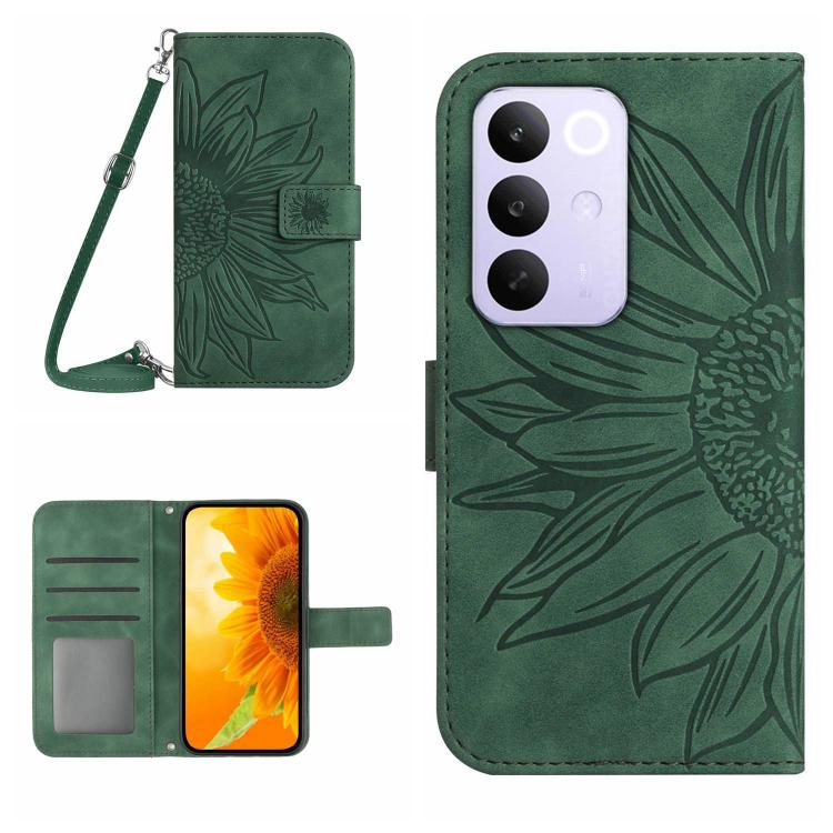 Skin Feel Sun Flower Embossed Flip Leather Phone Case with Lanyard, For Realme C100 4G, For Realme C83 5G, For Realme 16 Pro+ 5G, For Realme C85 5G, For Realme C85 Pro 4G, For Realme 15T 5G, For Realme 15 5G Global / 15 Pro 5G Global, For Realme C71 4G...