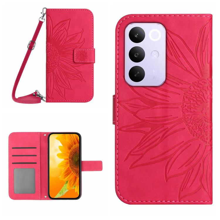 Skin Feel Sun Flower Embossed Flip Leather Phone Case with Lanyard, For Realme C100 4G, For Realme C83 5G, For Realme 16 Pro+ 5G, For Realme C85 5G, For Realme C85 Pro 4G, For Realme 15T 5G, For Realme 15 5G Global / 15 Pro 5G Global, For Realme C71 4G...