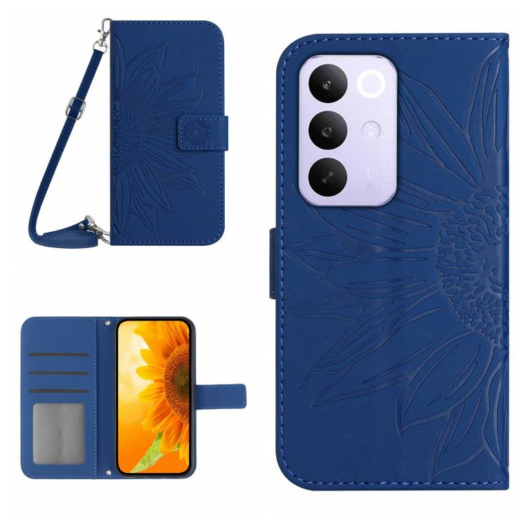Skin Feel Sun Flower Embossed Flip Leather Phone Case with Lanyard, For Realme C100 4G, For Realme C83 5G, For Realme 16 Pro+ 5G, For Realme C85 5G, For Realme C85 Pro 4G, For Realme 15T 5G, For Realme 15 5G Global / 15 Pro 5G Global, For Realme C71 4G...