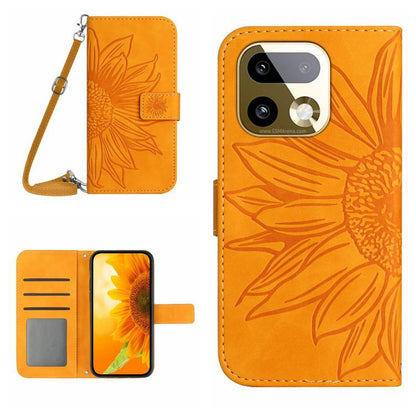Skin Feel Sun Flower Embossed Flip Leather Phone Case with Lanyard, For Realme C100 4G, For Realme C83 5G, For Realme 16 Pro+ 5G, For Realme C85 5G, For Realme C85 Pro 4G, For Realme 15T 5G, For Realme 15 5G Global / 15 Pro 5G Global, For Realme C71 4G...