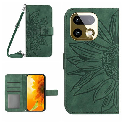 Skin Feel Sun Flower Embossed Flip Leather Phone Case with Lanyard, For Realme C100 4G, For Realme C83 5G, For Realme 16 Pro+ 5G, For Realme C85 5G, For Realme C85 Pro 4G, For Realme 15T 5G, For Realme 15 5G Global / 15 Pro 5G Global, For Realme C71 4G...