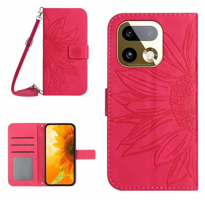 Skin Feel Sun Flower Embossed Flip Leather Phone Case with Lanyard, For Realme C100 4G, For Realme C83 5G, For Realme 16 Pro+ 5G, For Realme C85 5G, For Realme C85 Pro 4G, For Realme 15T 5G, For Realme 15 5G Global / 15 Pro 5G Global, For Realme C71 4G...