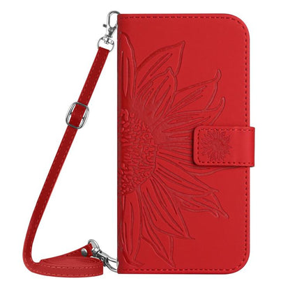Skin Feel Sun Flower Embossed Flip Leather Phone Case with Lanyard, For Realme C100 4G, For Realme C83 5G, For Realme 16 Pro+ 5G, For Realme C85 5G, For Realme C85 Pro 4G, For Realme 15T 5G, For Realme 15 5G Global / 15 Pro 5G Global, For Realme C71 4G...
