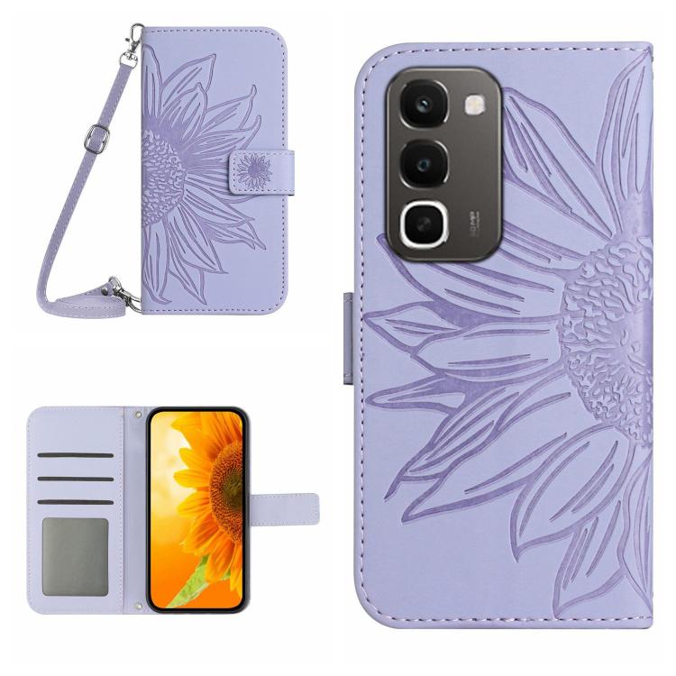 Skin Feel Sun Flower Embossed Flip Leather Phone Case with Lanyard, For Realme C100 4G, For Realme C83 5G, For Realme 16 Pro+ 5G, For Realme C85 5G, For Realme C85 Pro 4G, For Realme 15T 5G, For Realme 15 5G Global / 15 Pro 5G Global, For Realme C71 4G...