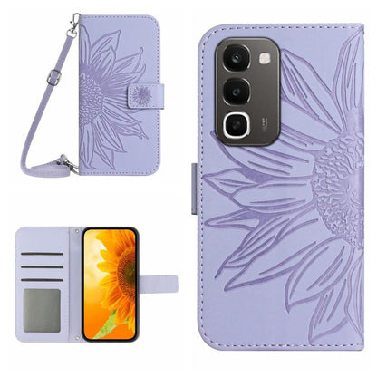 Skin Feel Sun Flower Embossed Flip Leather Phone Case with Lanyard, For Realme C100 4G, For Realme C83 5G, For Realme 16 Pro+ 5G, For Realme C85 5G, For Realme C85 Pro 4G, For Realme 15T 5G, For Realme 15 5G Global / 15 Pro 5G Global, For Realme C71 4G...