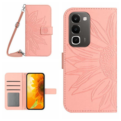 Skin Feel Sun Flower Embossed Flip Leather Phone Case with Lanyard, For Realme C100 4G, For Realme C83 5G, For Realme 16 Pro+ 5G, For Realme C85 5G, For Realme C85 Pro 4G, For Realme 15T 5G, For Realme 15 5G Global / 15 Pro 5G Global, For Realme C71 4G...