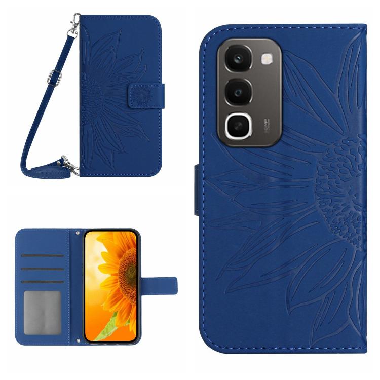 Skin Feel Sun Flower Embossed Flip Leather Phone Case with Lanyard, For Realme C100 4G, For Realme C83 5G, For Realme 16 Pro+ 5G, For Realme C85 5G, For Realme C85 Pro 4G, For Realme 15T 5G, For Realme 15 5G Global / 15 Pro 5G Global, For Realme C71 4G...