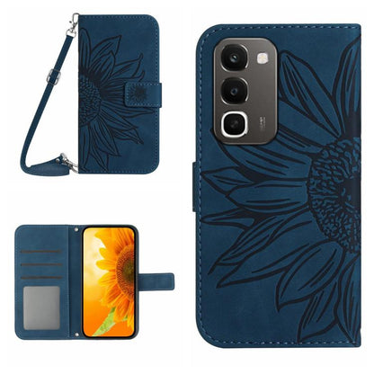 Skin Feel Sun Flower Embossed Flip Leather Phone Case with Lanyard, For Realme C100 4G, For Realme C83 5G, For Realme 16 Pro+ 5G, For Realme C85 5G, For Realme C85 Pro 4G, For Realme 15T 5G, For Realme 15 5G Global / 15 Pro 5G Global, For Realme C71 4G...