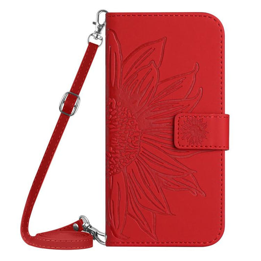 Skin Feel Sun Flower Embossed Flip Leather Phone Case with Lanyard, For iPhone 18 Pro / 17 Pro, For iPhone 18 Pro Max / 17 Pro Max, For iPhone 17e / 16e, For iPhone 17, For iPhone Air, For iPhone 16 Pro Max, For iPhone 16 Pro, For iPhone 16 Plus       ...