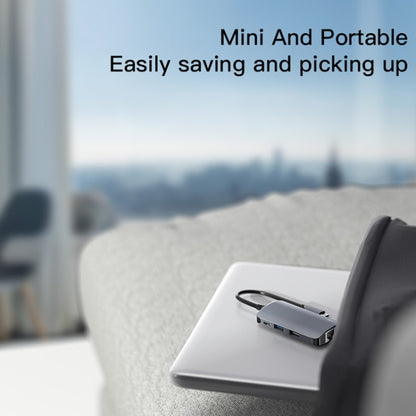 Yesido HB15 6 in 1 USB-C / Type-C Ports Multifunctional Docking Station HUB Adapter, HB15