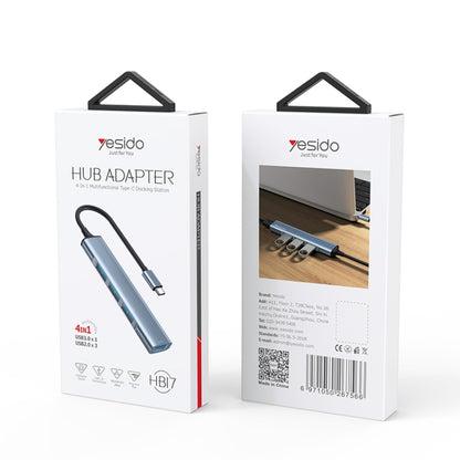 Yesido HB17 4 in 1 USB-C / Type-C Multifunctional Docking Station HUB Adapter, HB17