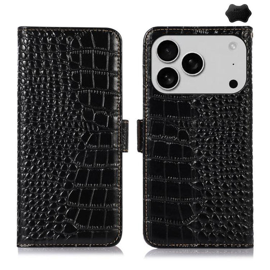 Crocodile Top Layer Cowhide Leather Phone Case, For iPhone 18 Pro / 17 Pro, For iPhone 18 Pro Max / 17 Pro Max, For iPhone 16e / 17e, For iPhone 17, For iPhone Air, For iPhone 16 Pro Max, For iPhone 16 Pro, For iPhone 16 Plus, For iPhone 16            ...