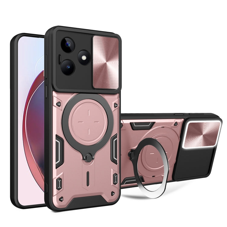 CD Texture Sliding Camshield Magnetic Holder Phone Case, For Realme P4 Power 5G, For Realme 16 Pro / 16 Pro+ 5G, For Realme 15x 5G, For Realme P3 5G / 14 5G Global, For Realme P3 Ultra 5G India, For Realme 14 Pro+ 5G, For Realme C75 4G / 14x 5G Global ...