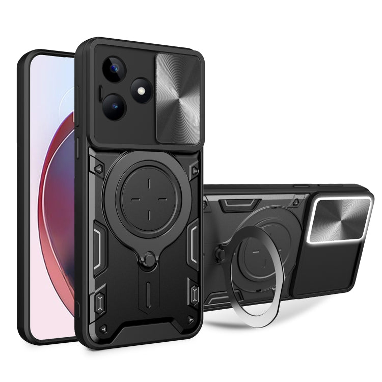 CD Texture Sliding Camshield Magnetic Holder Phone Case, For Realme P4 Power 5G, For Realme 16 Pro / 16 Pro+ 5G, For Realme 15x 5G, For Realme P3 5G / 14 5G Global, For Realme P3 Ultra 5G India, For Realme 14 Pro+ 5G, For Realme C75 4G / 14x 5G Global ...