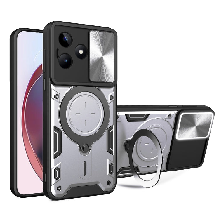 CD Texture Sliding Camshield Magnetic Holder Phone Case, For Realme P4 Power 5G, For Realme 16 Pro / 16 Pro+ 5G, For Realme 15x 5G, For Realme P3 5G / 14 5G Global, For Realme P3 Ultra 5G India, For Realme 14 Pro+ 5G, For Realme C75 4G / 14x 5G Global ...