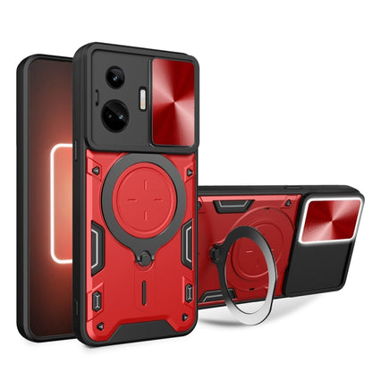 CD Texture Sliding Camshield Magnetic Holder Phone Case, For Realme C55 4G, For Realme GT3 5G, For Realme 10 Pro+ 5G, For Realme C35, For Realme C21 / C20 / C11 2021