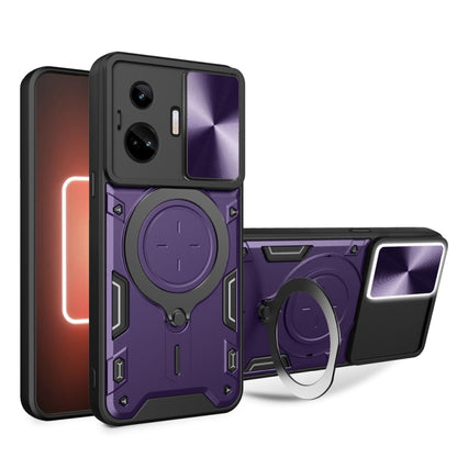 CD Texture Sliding Camshield Magnetic Holder Phone Case, For Realme C55 4G, For Realme GT3 5G, For Realme 10 Pro+ 5G, For Realme C35, For Realme C21 / C20 / C11 2021