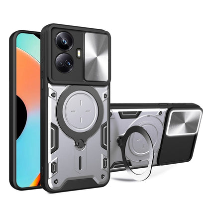 CD Texture Sliding Camshield Magnetic Holder Phone Case, For Realme C55 4G, For Realme GT3 5G, For Realme 10 Pro+ 5G, For Realme C35, For Realme C21 / C20 / C11 2021