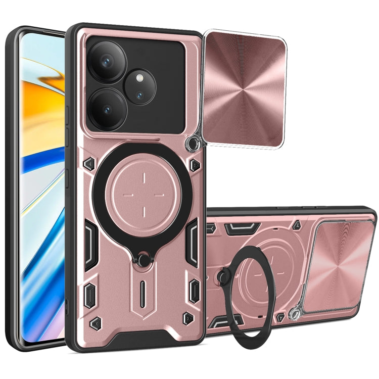 CD Texture Sliding Camshield Magnetic Holder Phone Case, For Realme P4 Power 5G, For Realme 16 Pro / 16 Pro+ 5G, For Realme 15x 5G, For Realme P3 5G / 14 5G Global, For Realme P3 Ultra 5G India, For Realme 14 Pro+ 5G, For Realme C75 4G / 14x 5G Global ...