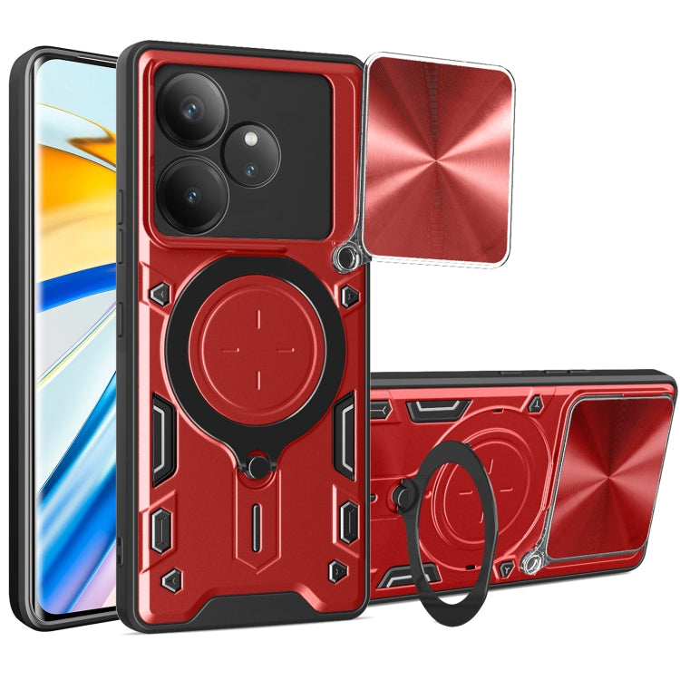CD Texture Sliding Camshield Magnetic Holder Phone Case, For Realme P4 Power 5G, For Realme 16 Pro / 16 Pro+ 5G, For Realme 15x 5G, For Realme P3 5G / 14 5G Global, For Realme P3 Ultra 5G India, For Realme 14 Pro+ 5G, For Realme C75 4G / 14x 5G Global ...
