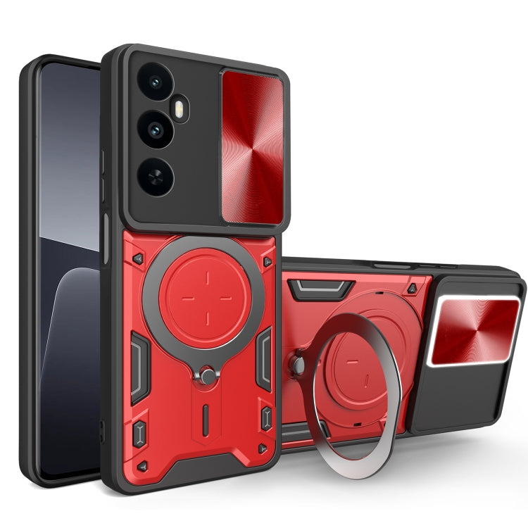 CD Texture Sliding Camshield Magnetic Holder Phone Case, For Realme P4 Power 5G, For Realme 16 Pro / 16 Pro+ 5G, For Realme 15x 5G, For Realme P3 5G / 14 5G Global, For Realme P3 Ultra 5G India, For Realme 14 Pro+ 5G, For Realme C75 4G / 14x 5G Global ...