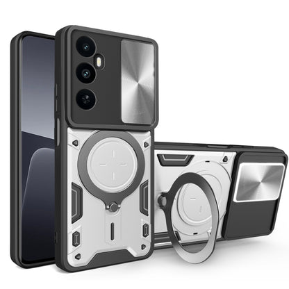 CD Texture Sliding Camshield Magnetic Holder Phone Case, For Realme P4 Power 5G, For Realme 16 Pro / 16 Pro+ 5G, For Realme 15x 5G, For Realme P3 5G / 14 5G Global, For Realme P3 Ultra 5G India, For Realme 14 Pro+ 5G, For Realme C75 4G / 14x 5G Global ...
