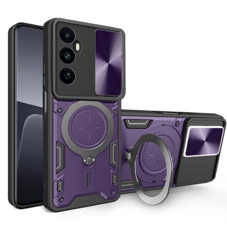 CD Texture Sliding Camshield Magnetic Holder Phone Case, For Realme P4 Power 5G, For Realme 16 Pro / 16 Pro+ 5G, For Realme 15x 5G, For Realme P3 5G / 14 5G Global, For Realme P3 Ultra 5G India, For Realme 14 Pro+ 5G, For Realme C75 4G / 14x 5G Global ...