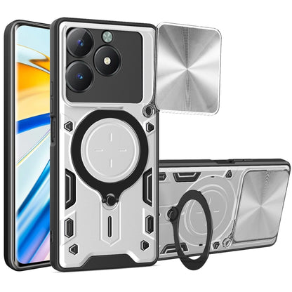 CD Texture Sliding Camshield Magnetic Holder Phone Case, For Realme P4 Power 5G, For Realme 16 Pro / 16 Pro+ 5G, For Realme 15x 5G, For Realme P3 5G / 14 5G Global, For Realme P3 Ultra 5G India, For Realme 14 Pro+ 5G, For Realme C75 4G / 14x 5G Global ...