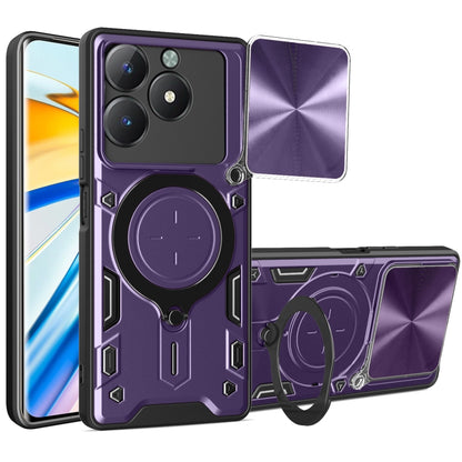 CD Texture Sliding Camshield Magnetic Holder Phone Case, For Realme P4 Power 5G, For Realme 16 Pro / 16 Pro+ 5G, For Realme 15x 5G, For Realme P3 5G / 14 5G Global, For Realme P3 Ultra 5G India, For Realme 14 Pro+ 5G, For Realme C75 4G / 14x 5G Global ...