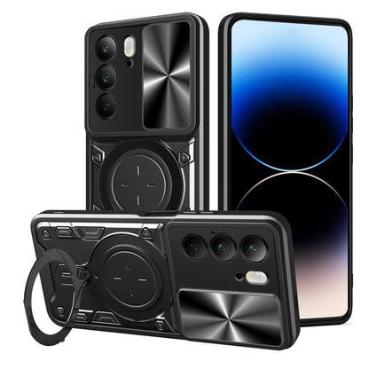 CD Texture Sliding Camshield Magnetic Holder Phone Case, For Realme P4 Power 5G, For Realme 16 Pro / 16 Pro+ 5G, For Realme 15x 5G, For Realme P3 5G / 14 5G Global, For Realme P3 Ultra 5G India, For Realme 14 Pro+ 5G, For Realme C75 4G / 14x 5G Global ...