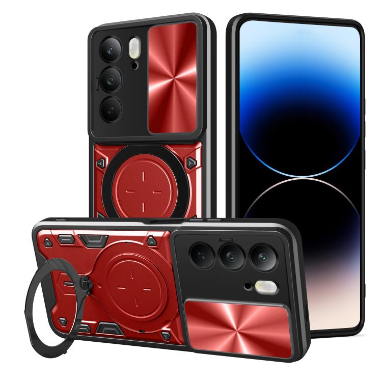CD Texture Sliding Camshield Magnetic Holder Phone Case, For Realme P4 Power 5G, For Realme 16 Pro / 16 Pro+ 5G, For Realme 15x 5G, For Realme P3 5G / 14 5G Global, For Realme P3 Ultra 5G India, For Realme 14 Pro+ 5G, For Realme C75 4G / 14x 5G Global ...