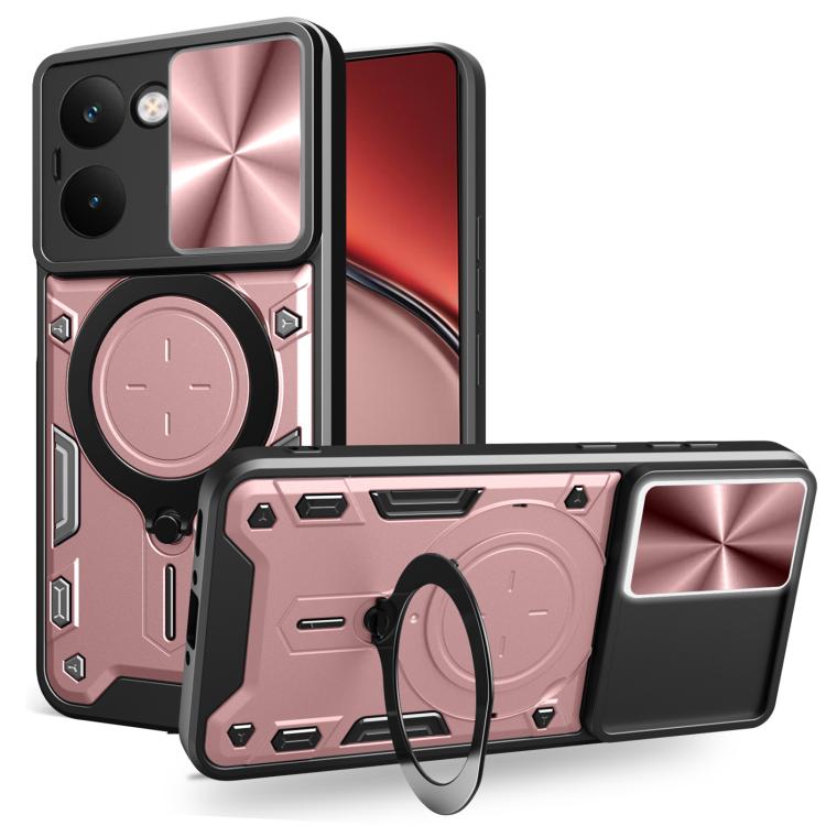 CD Texture Sliding Camshield Magnetic Holder Phone Case, For Realme P4 Power 5G, For Realme 16 Pro / 16 Pro+ 5G, For Realme 15x 5G, For Realme P3 5G / 14 5G Global, For Realme P3 Ultra 5G India, For Realme 14 Pro+ 5G, For Realme C75 4G / 14x 5G Global ...
