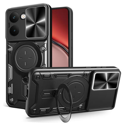 CD Texture Sliding Camshield Magnetic Holder Phone Case, For Realme P4 Power 5G, For Realme 16 Pro / 16 Pro+ 5G, For Realme 15x 5G, For Realme P3 5G / 14 5G Global, For Realme P3 Ultra 5G India, For Realme 14 Pro+ 5G, For Realme C75 4G / 14x 5G Global ...