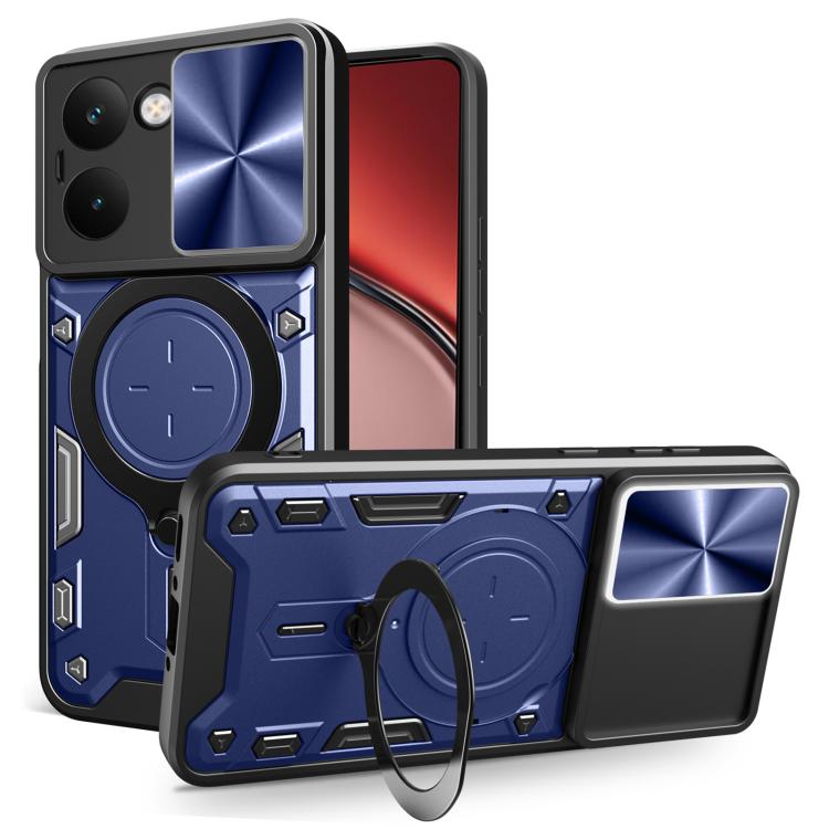 CD Texture Sliding Camshield Magnetic Holder Phone Case, For Realme P4 Power 5G, For Realme 16 Pro / 16 Pro+ 5G, For Realme 15x 5G, For Realme P3 5G / 14 5G Global, For Realme P3 Ultra 5G India, For Realme 14 Pro+ 5G, For Realme C75 4G / 14x 5G Global ...