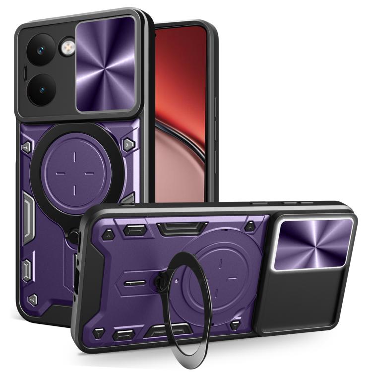 CD Texture Sliding Camshield Magnetic Holder Phone Case, For Realme P4 Power 5G, For Realme 16 Pro / 16 Pro+ 5G, For Realme 15x 5G, For Realme P3 5G / 14 5G Global, For Realme P3 Ultra 5G India, For Realme 14 Pro+ 5G, For Realme C75 4G / 14x 5G Global ...