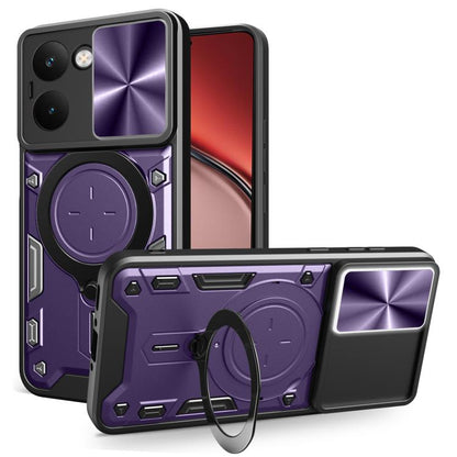 CD Texture Sliding Camshield Magnetic Holder Phone Case, For Realme P4 Power 5G, For Realme 16 Pro / 16 Pro+ 5G, For Realme 15x 5G, For Realme P3 5G / 14 5G Global, For Realme P3 Ultra 5G India, For Realme 14 Pro+ 5G, For Realme C75 4G / 14x 5G Global ...